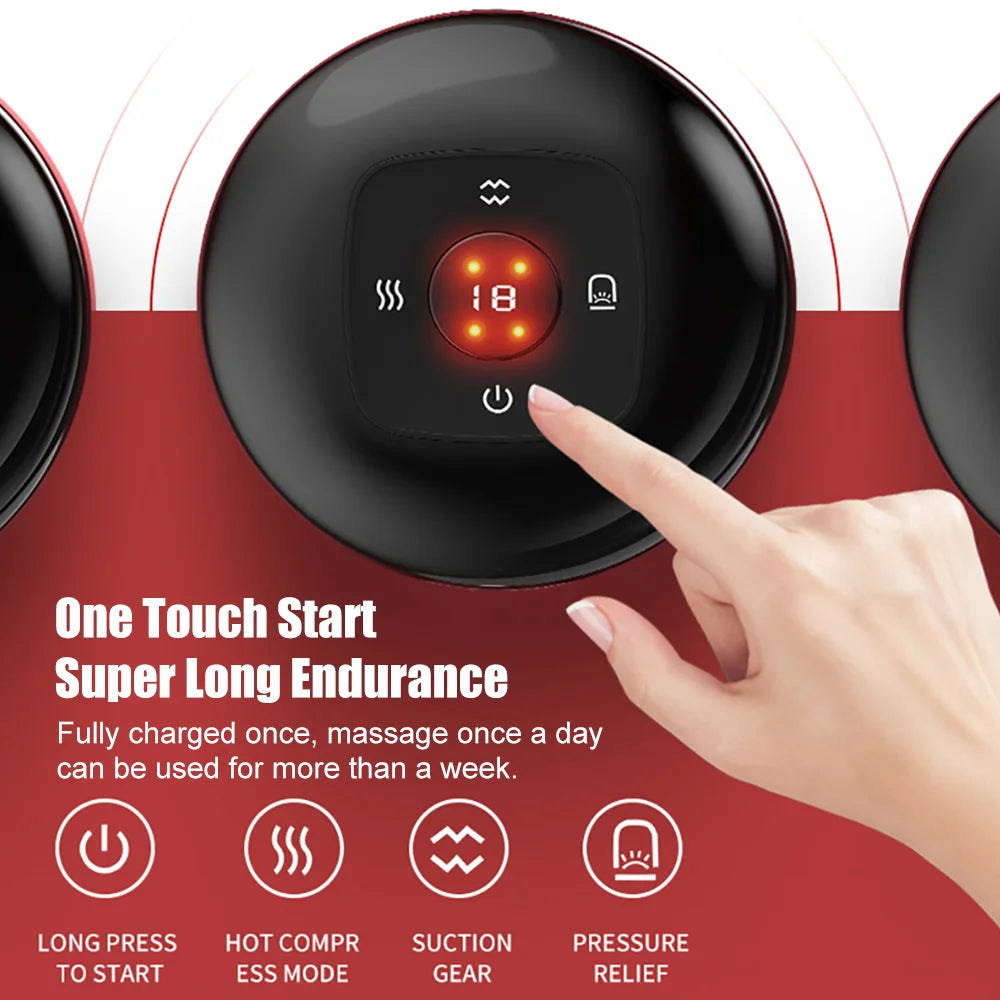 12 Gears Electric Cupping Therapy Massager Vacuum Suction Cups